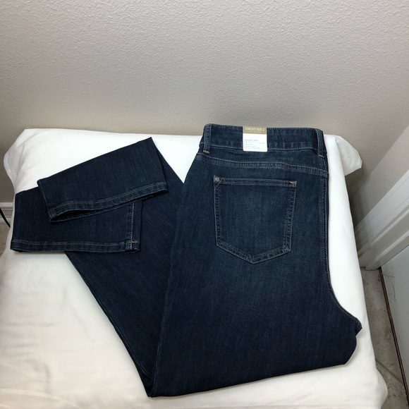 Chico’s Cotton Blend Midrise Straight-Leg Dark Blue Jeans 2 Short (12) - Picture 16 of 16